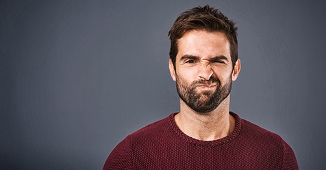 Man with smug expression